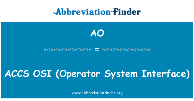 AO: 空运货物清关 OSI （运营商系统接口）