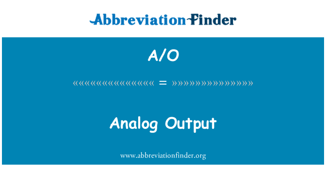 A/O: Analogový výstup
