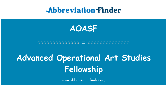 AOASF: Täiustatud operatiivne Art uuringud stipendium