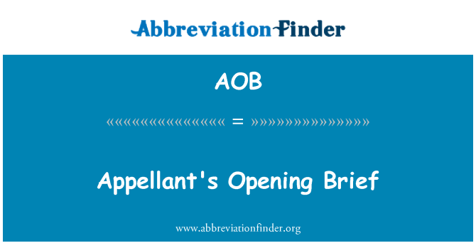 AOB: Appellant's Opening Brief