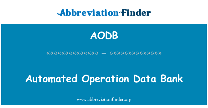 AODB: Automatisert drift Data Bank