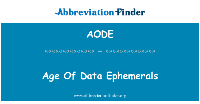 AODE: อายุของข้อมูล Ephemerals