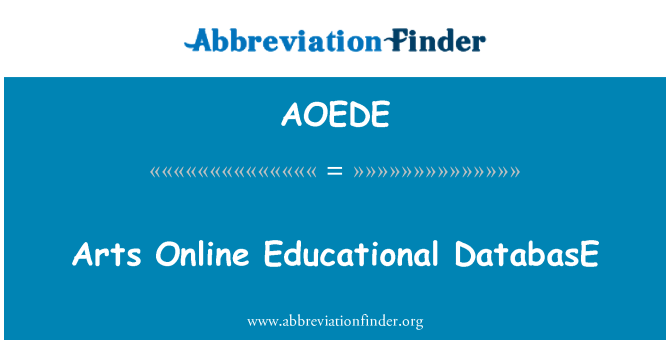 AOEDE: Umenie Online databáza vzdelávacích