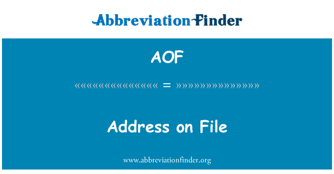 AOF: Adressen på filen