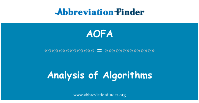 AOFA: Çözümleme algoritmaları
