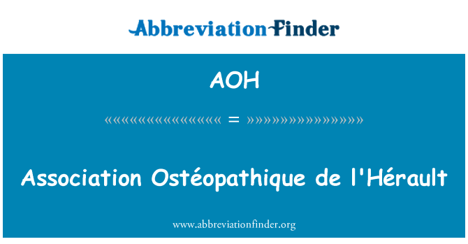 AOH: Föreningen Ostéopathique de l'Hérault