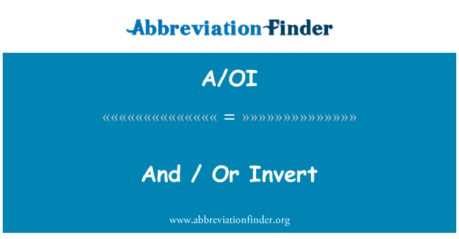 A/OI: Och / eller invertera