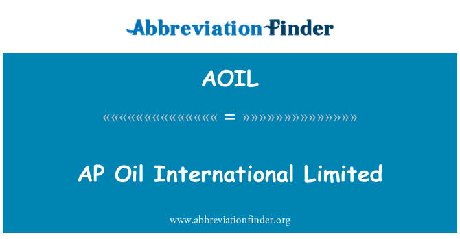 AOIL: AP olja International Limited