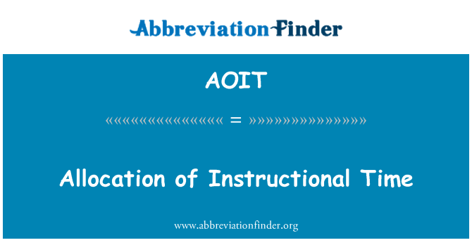 AOIT: 教学时间分配