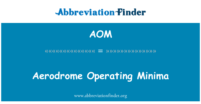 AOM: Minima opere aérodrome