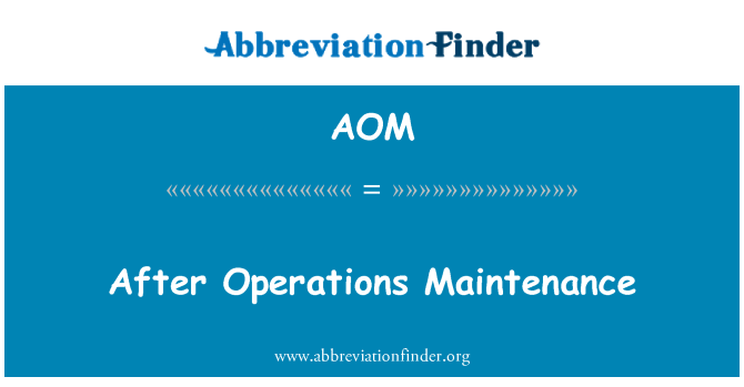 AOM: Aprè operasyon antretyen