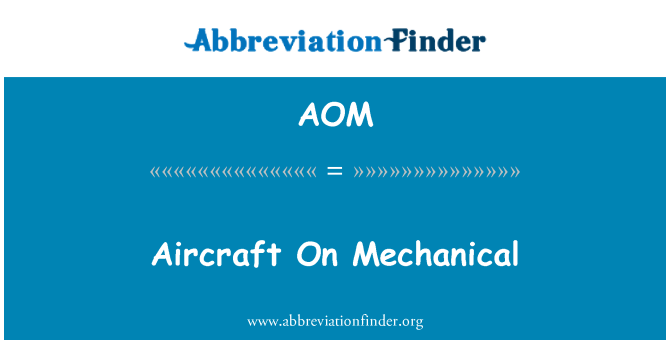 AOM: Lietadlá na mechanické