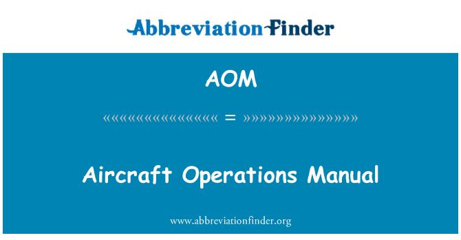 AOM: Manual operasi pesawat