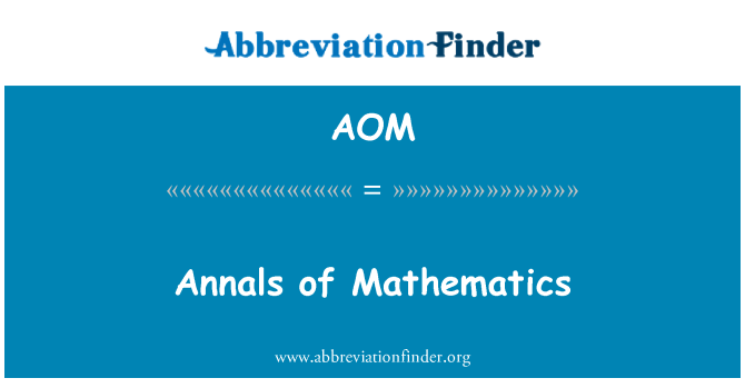 AOM: ریاضی کا اتہاس