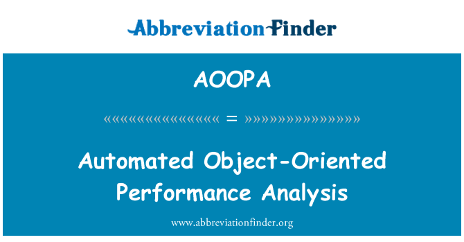 AOOPA: Automatische Objekt-orientierte Performance-Analyse