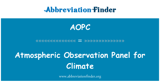 AOPC: Atmosphärische Beobachtung Panel für Klima
