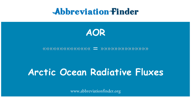 AOR: Fluxes Radiatif Aktik