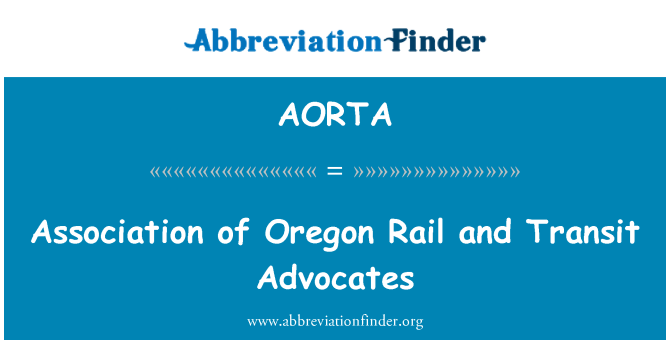 AORTA: Persatuan Oregon Rail dan penyokong-penyokong Transit