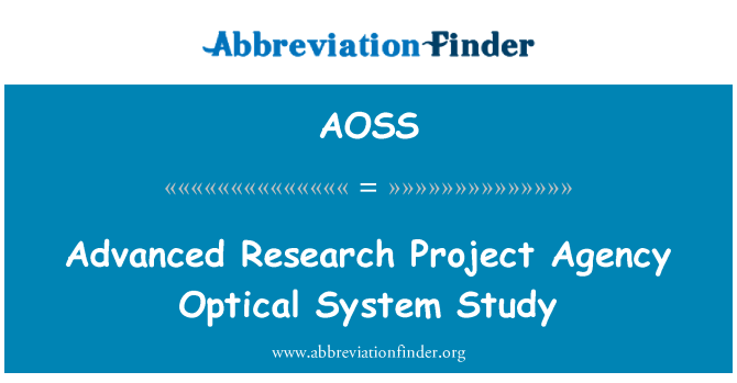AOSS: סוכנות פרוייקט מחקר מערכת אופטית מחקר מתקדם