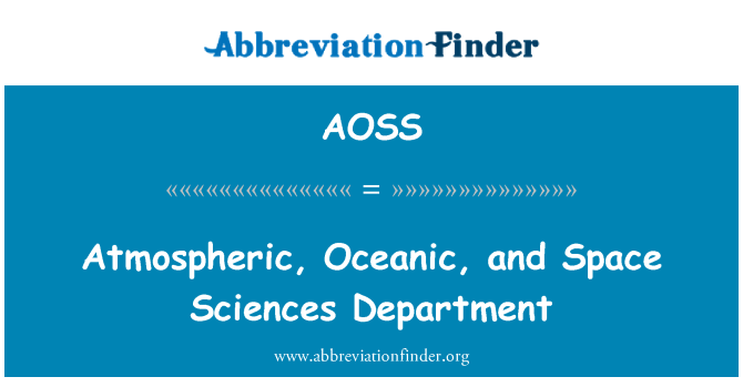 AOSS: אווירה מיוחדת, אושיאניק, המחלקה למדעי החלל
