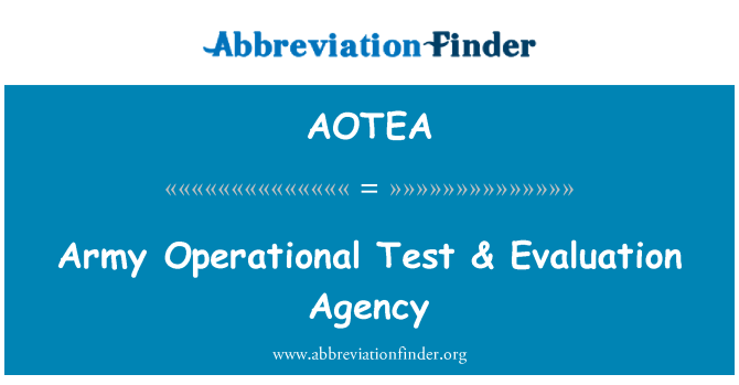 AOTEA: Teste operacional exército & agência de avaliação