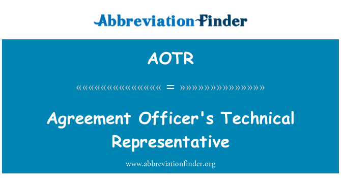 AOTR: Rappresentante tecnico dell'accordo ufficiale