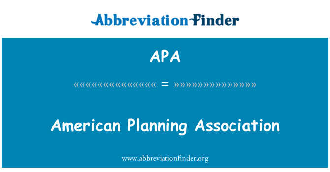 APA: American planlegging Association