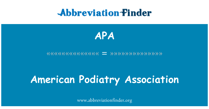 APA: Asociace amerických Podiatrie