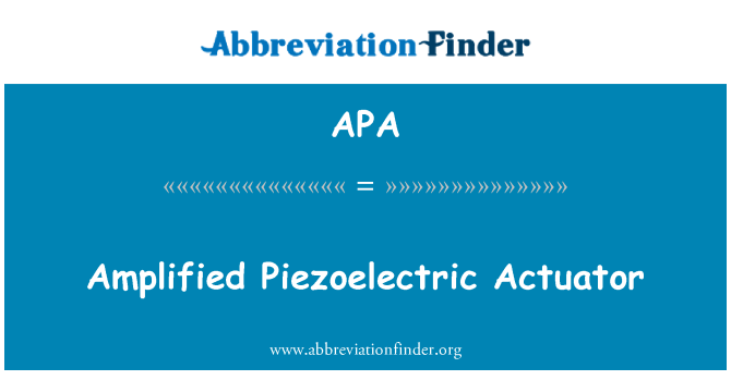 APA: Amplificat Actuator piezoelectrice