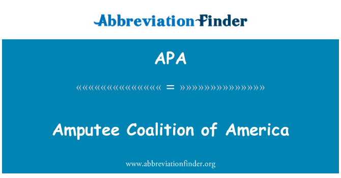 APA: Amputee koalīcijas America
