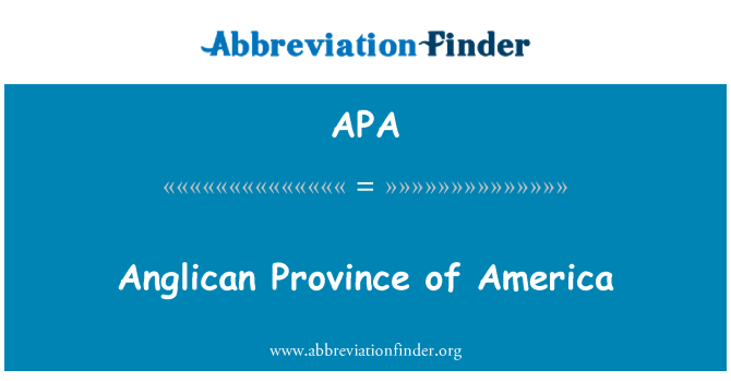APA: Provinċja Anglican ta ' l-Amerika