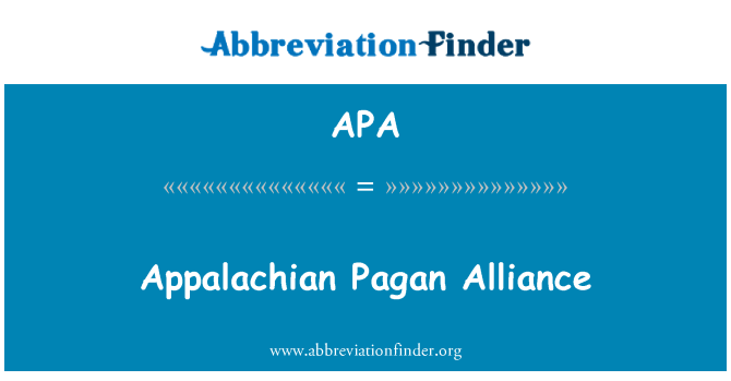 APA: Alleanza Pagan Appalachian