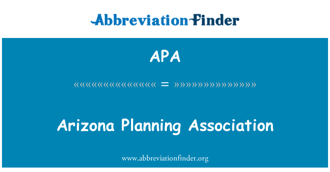 APA: Asociación de planificación de Arizona