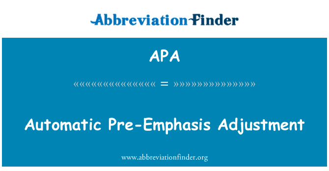 APA: Automatisk forsterking justering