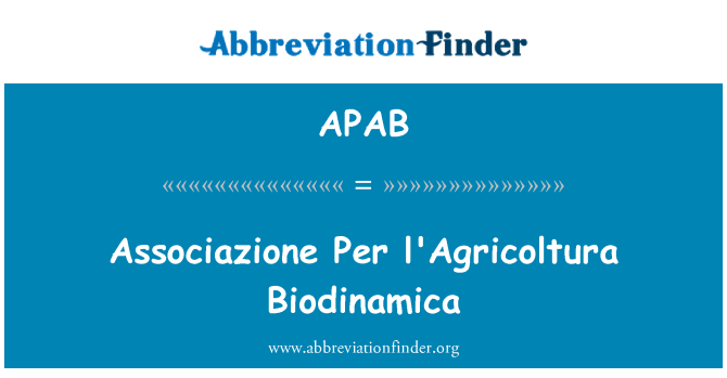 APAB: Associazione ανά l'Agricoltura Biodinamica