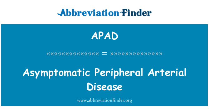 APAD: Asymptomatic ملحقہ ارٹیراال بیماری