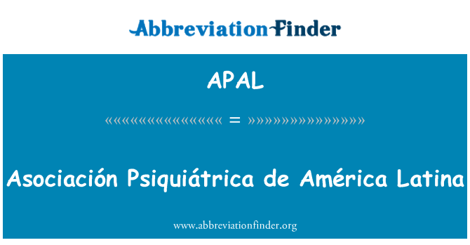 APAL: 協會 Psiquiátrica de América 拉丁