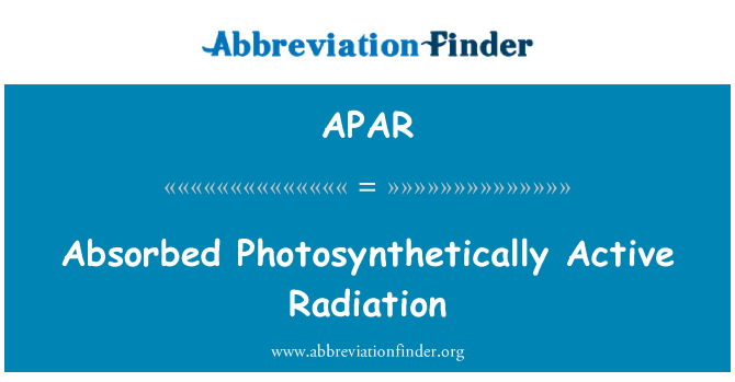 APAR: Absorbed Photosynthetically Active Radiation
