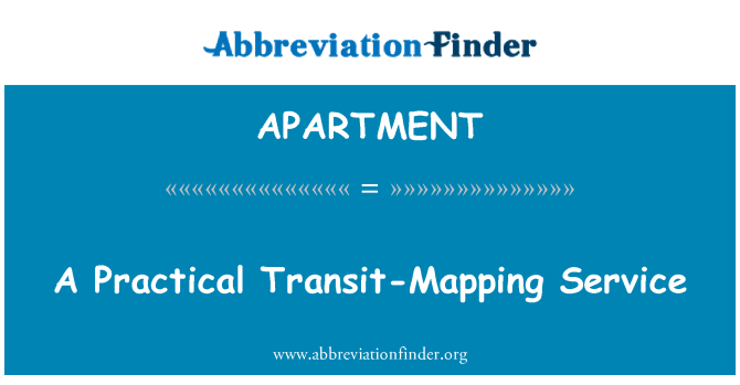APARTMENT: Praktické tranzit-mapová služba