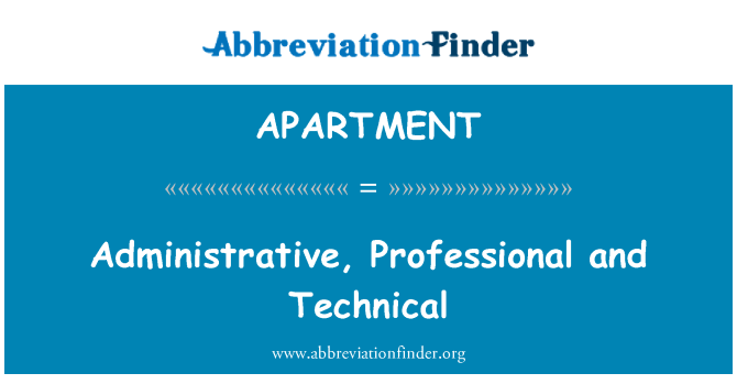 APARTMENT: Administratif, pwofesyonèl ak teknik
