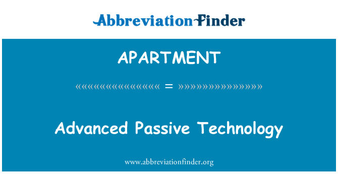 APARTMENT: Teknologi pasif