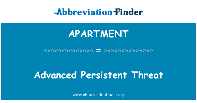 APARTMENT: 先進的持續不斷的威脅