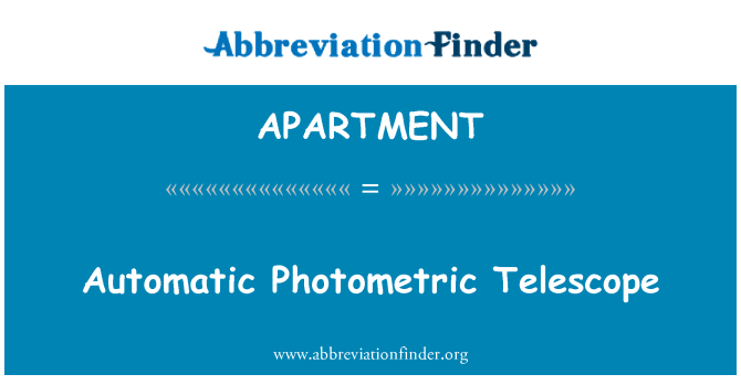 APARTMENT: Telesgop Photometric awtomatig