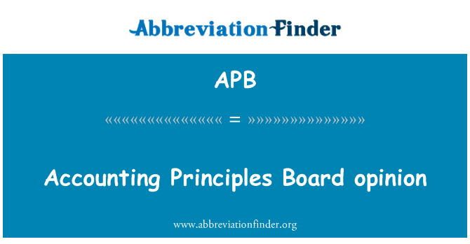 APB: Accounting Principles Board Stellungnahme