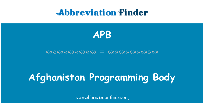 APB: Afganistan programiranje tijelo