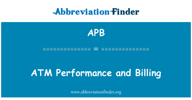APB: Prestasi ATM dan bil