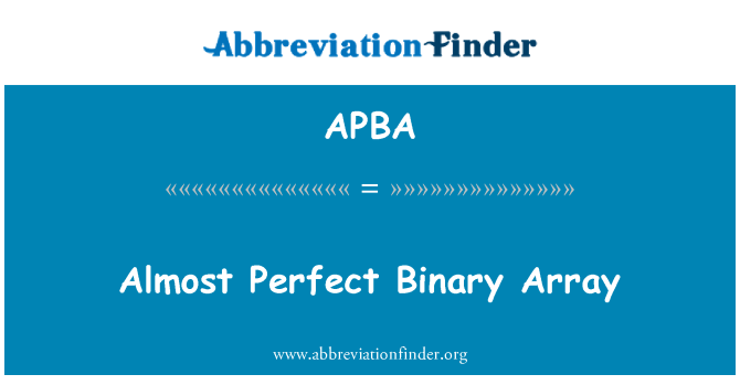 APBA: آرایه تقریبا کامل دودویی