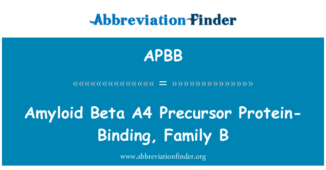 APBB: امیلواڈ بی ٹا A4 نقیب پروٹین لازم، خاندان B