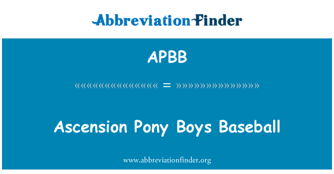 APBB: Ascension Pony drenge Baseball