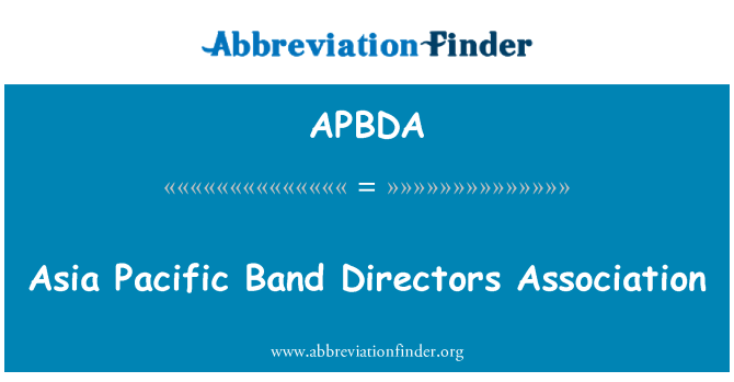 APBDA: Cymdeithas Cyfarwyddwyr Band môr tawel Asia